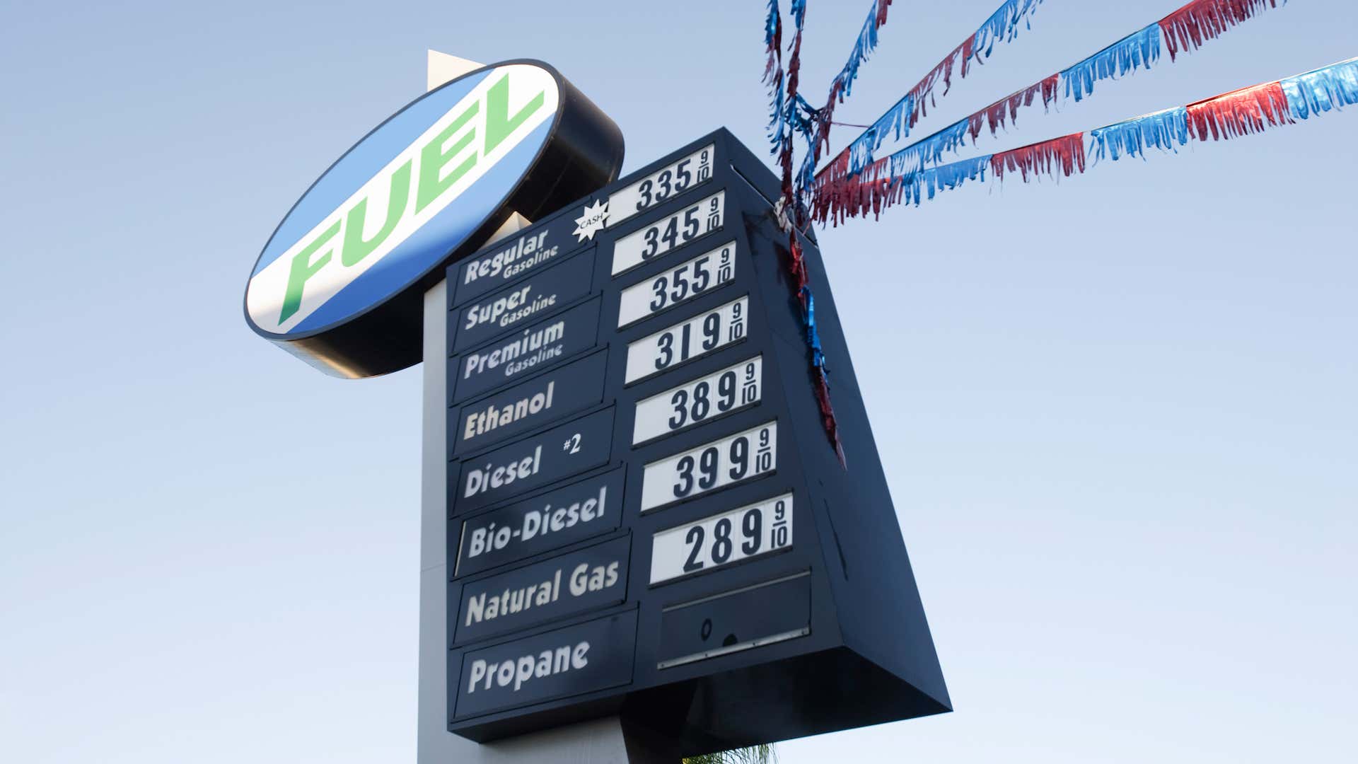 燃料驻地的可用汽油列表。